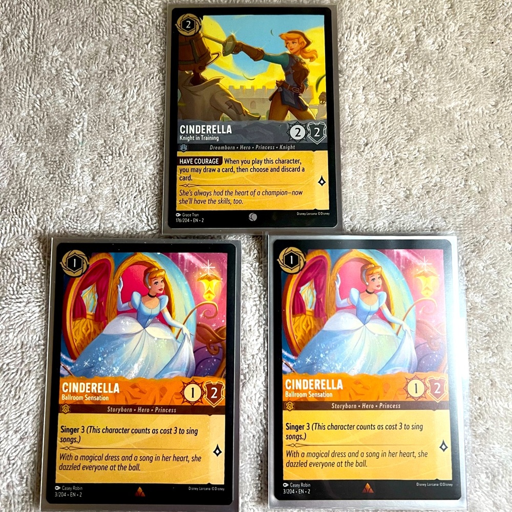 Disney Lorcana Cinderella Non Foil Lot of 3
